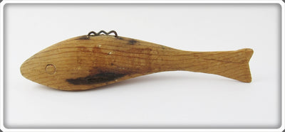 Vintage Unknown Stripped Fish Shaped Decoy