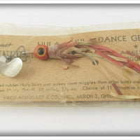 Vintage Fred Arbogast Red Hula Spinner Lure On Card