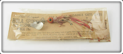 Vintage Fred Arbogast Red Hula Spinner Lure On Card