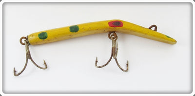 Vintage Folk Art Yellow & Green Flatfish Type Lure