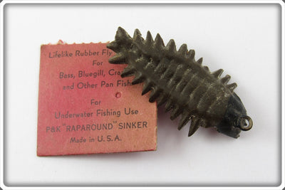 Vintage P&K Lifelike Rubber Hellgrammite Lure On Card