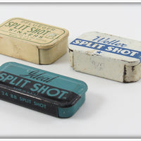 Pflueger, Weller & Ideal Split Shot Tin Lot Of Three