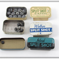 Pflueger, Weller & Ideal Split Shot Tin Lot Of Three