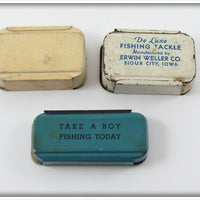 Pflueger, Weller & Ideal Split Shot Tin Lot Of Three