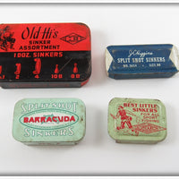 Horrocks & Ibbotson, Barracuda & JC Higgins Split Shot Tin Lot Of Four