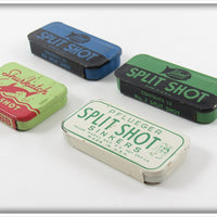 Ideal, Shurkatch & Pflueger Split Shot Tin Lot Of Four