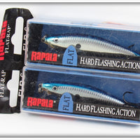 Rapala Blue Chrome Flat Rap Lure Pair In Boxes