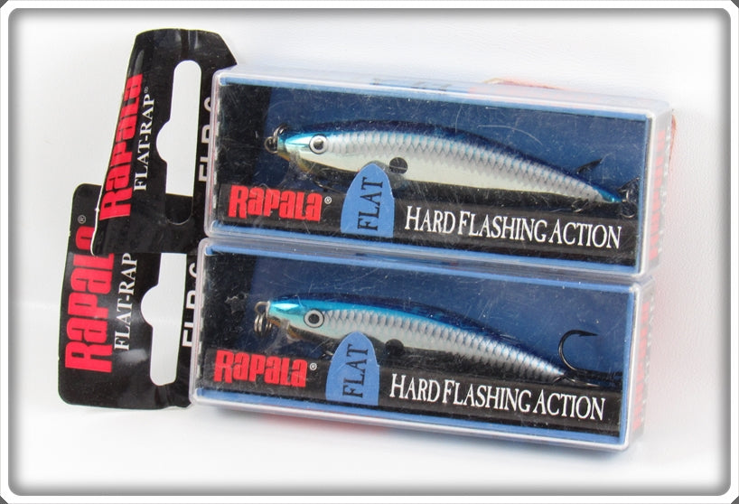 Rapala Blue Chrome Flat Rap Lure Pair In Boxes