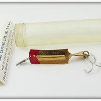 Vintage South Bend Gold & Red Flipit 625 Lure In Tube