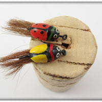 Vintage Lur All Or Millsite Fly Rod Beetle Bug Lure Pair 