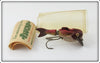 Vintage Plucky Red & White Fish Lure In Tube With Paper