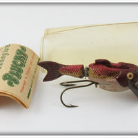 Vintage Plucky Red & White Fish Lure In Tube With Paper
