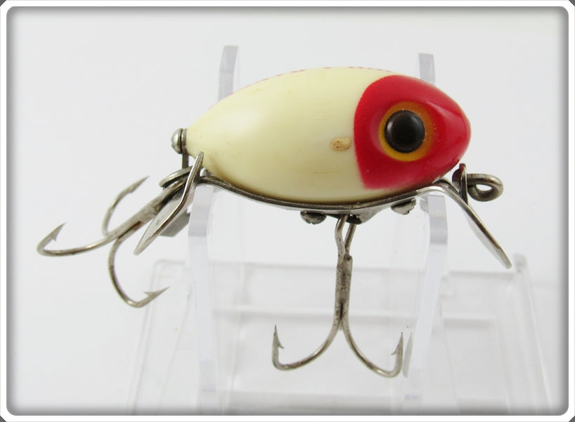 Vintage 1970s Fred Arbogast Fishing Lure: Hula Popper, Red/white