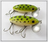 Vintage Fred Arbogast Frog Spot Jitterbug Lure Pair