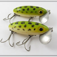 Vintage Fred Arbogast Frog Spot Jitterbug Lure Pair