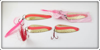 Gold & Red Spoon Lot Of Four