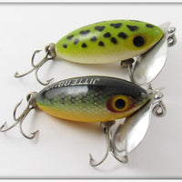 Vintage Fred Arbogast Frog Spot & Perch Jitterbug Lure Pair