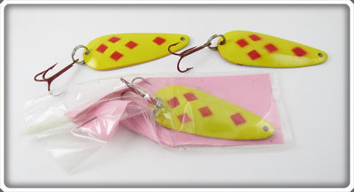 Yellow With Red Diamonds Spoon Lot Of Three