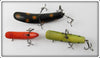 Helin Frog, Black, & Orange Flatfish Lot Of Three
