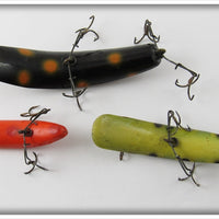 Helin Frog, Black, & Orange Flatfish Lot Of Three