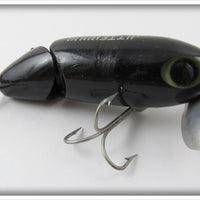 Vintage Fred Arbogast Solid Black Jointed Jitterbug Lure