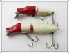 Heddon Red Head White Jointed River Runt Pair