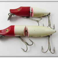 Heddon Red Head White Jointed River Runt Pair