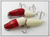 Heddon Red Head White Jointed River Runt Pair