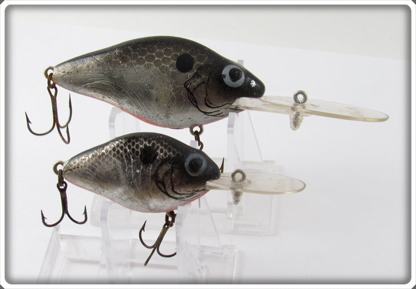 Vintage Lazy Ike Chrome & Black Natural Ike Lure Pair
