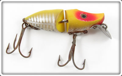 Vintage Heddon Yellow Shore Jointed River Runt Lure 