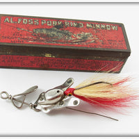 Vintage Al Foss Frog Lure In Red Tin