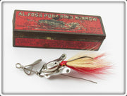 Vintage Al Foss Frog Lure In Red Tin