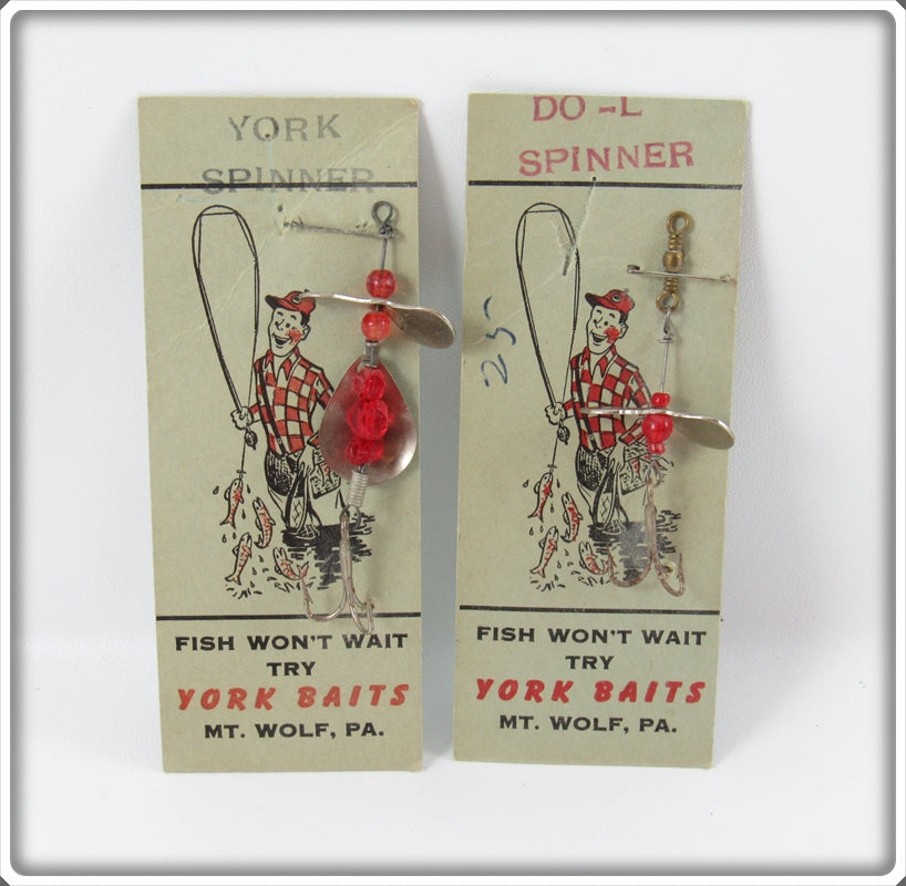 Vintage York Spinner & DO-L Spinner Pair On Cards