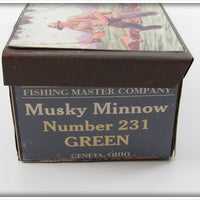 Fishing Master Co Green Musky Minnow Empty Tin
