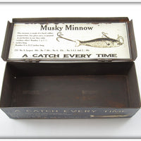 Fishing Master Co Green Musky Minnow Empty Tin
