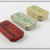 Montgomery Ward & Pflueger Split Shot Tin Lot Of Three
