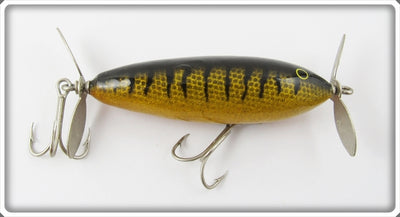 Vintage Strike King Gold Black Stripes Topwater Minnow Lure