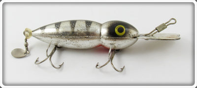 Vintage Unknown Chrome Black Stripes Water Dog Type Lure