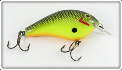 Vintage Unknown Chatreuse Black Scale Big O Type Lure
