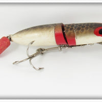 Vintage Bud Stewart Brown Scale Jointed Minnow Lure