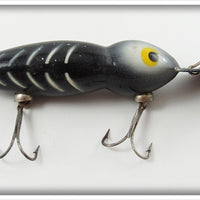 Vintage Whopper Stopper Black White Stripes Hellbender Lure 