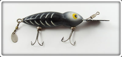 Vintage Whopper Stopper Black White Stripes Hellbender Lure 