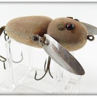 Vintage Heddon Grey Flocked Mouse Crazy Crawler Lure 