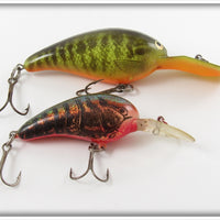 Vintage Norman Natural Crawdad Crankbait Lure Pair 
