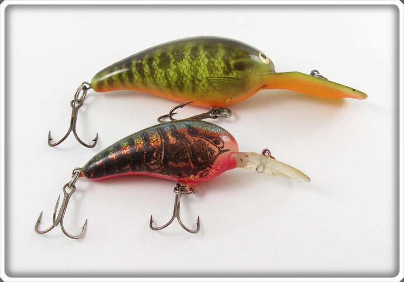Vintage Norman Natural Crawdad Crankbait Lure Pair 