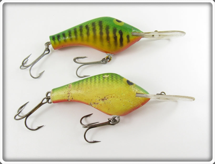 Vintage Poe's Green Crawdad Crankbait Lure Pair