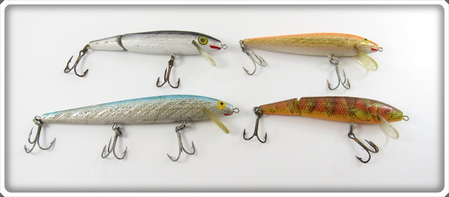 Vintage Rebel Gold, Silver & Natural Minnow Lot Of Four Lures 