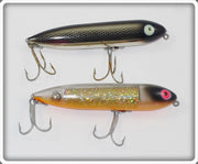 Heddon Gold Sparkle Black Head Orange Belly GSBO and And Black Chrome Zara Spook Pair