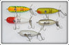 Heddon Tiny Torpedo And Baby Torpedo Lot: GRA, BullFrog, Red/White, And Baby Bass