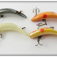 Helin White, Yellow, Orange & Black F6 & F7 Flatfish Lot Of Four